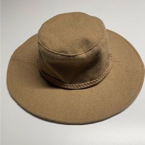 ASN Womens Medium Tan Harper Floppy Hat, Boho, Braided, Felt, Boater